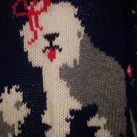 Woolrich Woman Navy Blue Sweater Sheep Dog - Picture 3 of 7